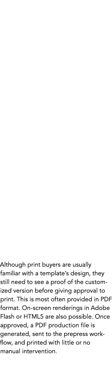 Although print buyers are usually familiar with a template’s design, they still need to see a proof of the customized...